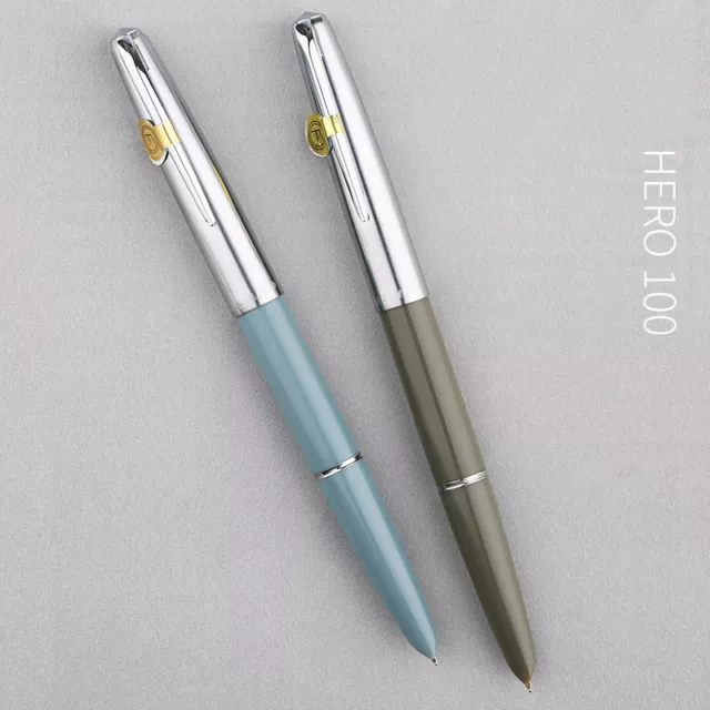 Hero 100 14K Gold Nib Classic Fountain Pen Authentic Quality Writing Gift Set