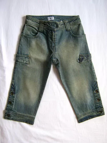 ARMANI Jeans Corto CAPRI bimba 7-8 ANNI STRETCH ELASTICIZZATO ORIGINALE