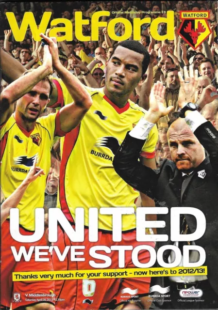 Watford v Middlesbrough. Championship. 2011-2012