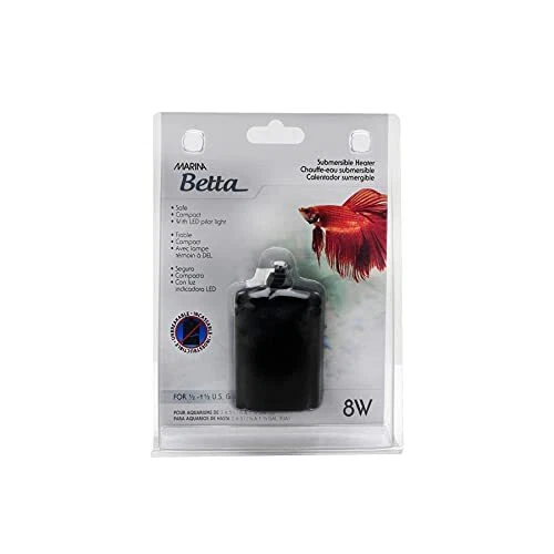 Marina Betta Fish 8w Submersible Heater For Fish Tank Aquariums Up To 1.5 Us Gal