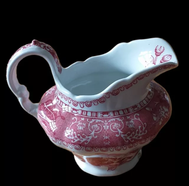 Vintage Spode Camilla Copeland Small Creamer Milk Jug RED PINK old stamp marked