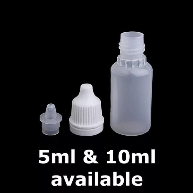 5ml & 10ml Empty Bottles Plastic / Squeezable Dropper Bottle for Liquids