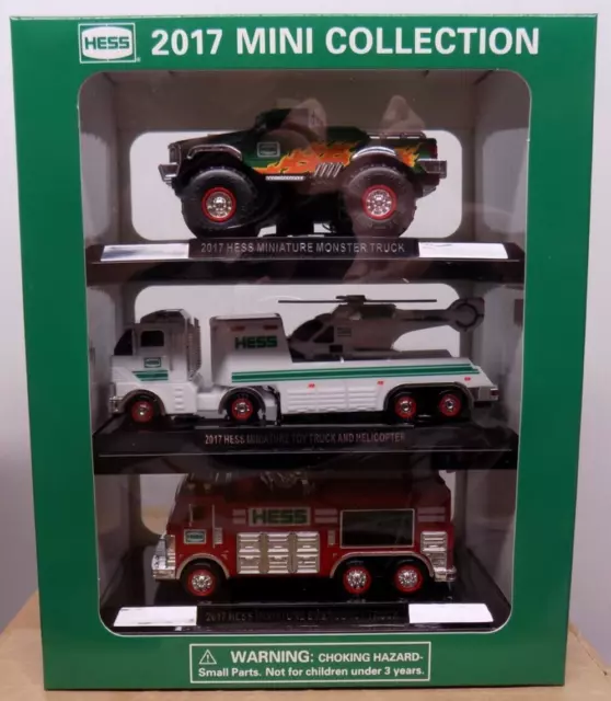 Hess Mini Collection 2017 Set of 3 Vehicles Monster- Emergency -Helicopter MIB