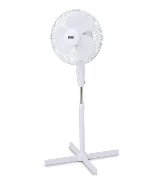 CELSIUS 40CM WHITE Pedestal Fan Adjustable Height Tilt Head 3 Speed
