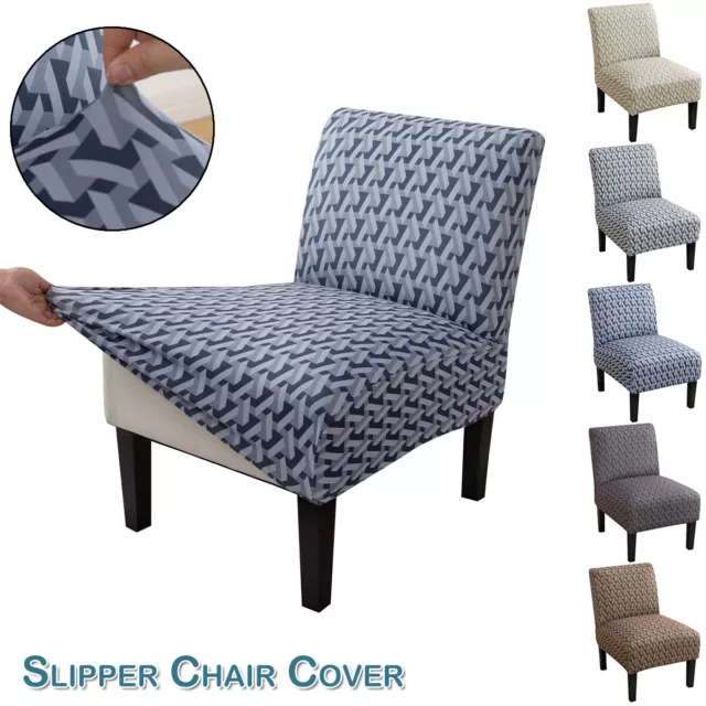 Slipper Chair Slipcover Stretch Armless Accent Chair Cover Printed Geometric AU