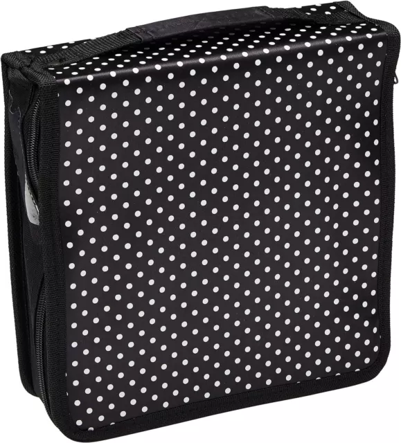 Docrafts Papermania Stamp and Die Black Polka Dot Storage Case with 10 Pockets