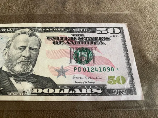 Series 2017A US Fifty Dollar Bill Star Note $50 Cleveland FRB - PD 01241898*