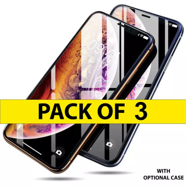 3-PACK For iPhone 12 11 Pro Max XR X XS 8 7 Plus Tempered GLASS Screen Protector