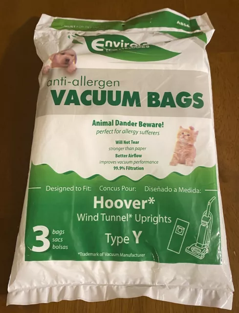 Enviro Care Hoover Type Y Cloth Allergen Vacuum 3 Pack Bags