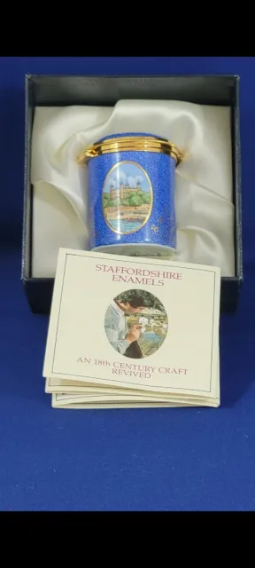 Beautiful Vintage Staffordshire  Enamels Hand Painted Trinket Box.