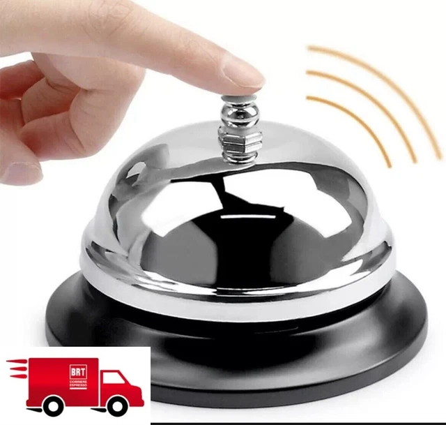 2Pcs Campanello Da Tavolo Metallico Lucido - Per Reception Hotel, Ristorante - Foto 2