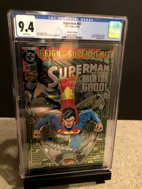 🔥💎 Superman #82 Real Superman Revealed, Chromium Cover, CGC 9.4 Near Mint🔥💎