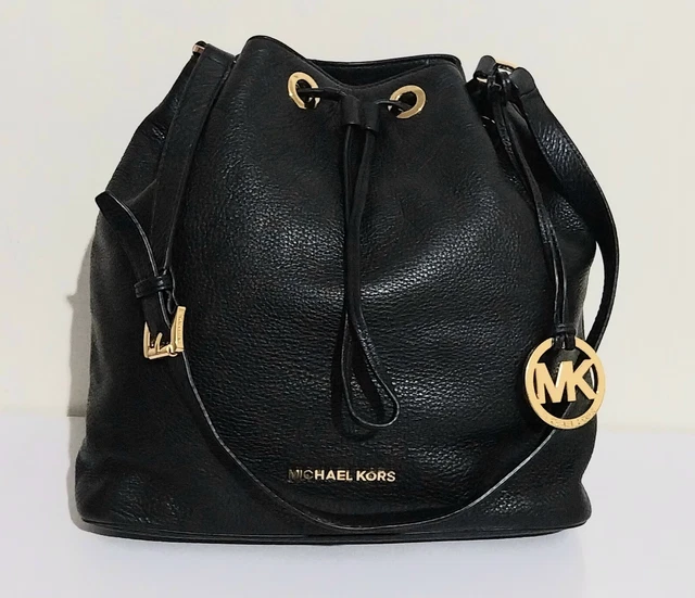 MICHAEL KORS JULES Black Leather Medium Bucket Shoulder Bag 36cm X