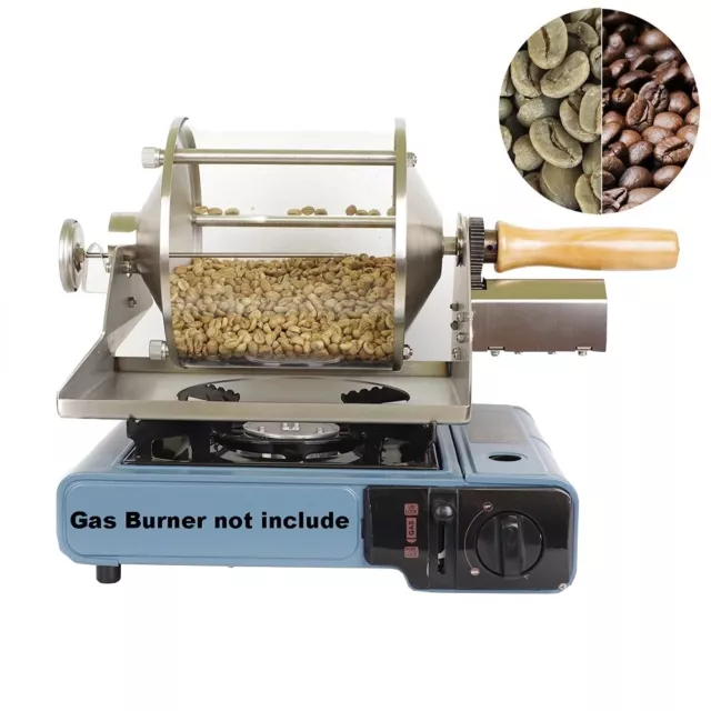 Household Fuel Gas Coffee Beans Baking Machine Direct Fire Roaster Capacity 400G