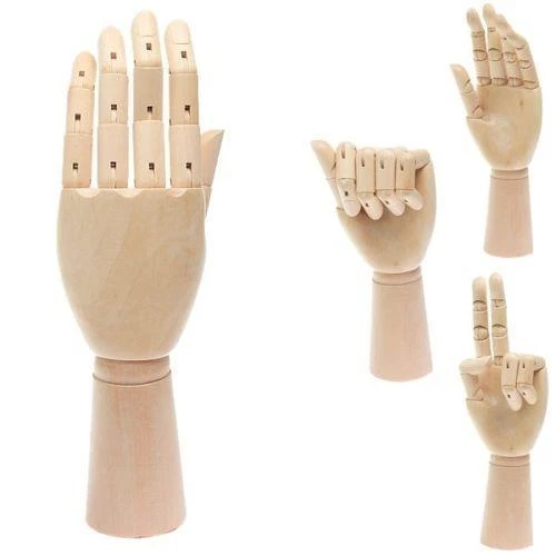 3 x 12 Zoll Handschaufensterpuppe - Künstlermodell gelenkt gelenkt Gelenkschaufensterpuppe Holz
