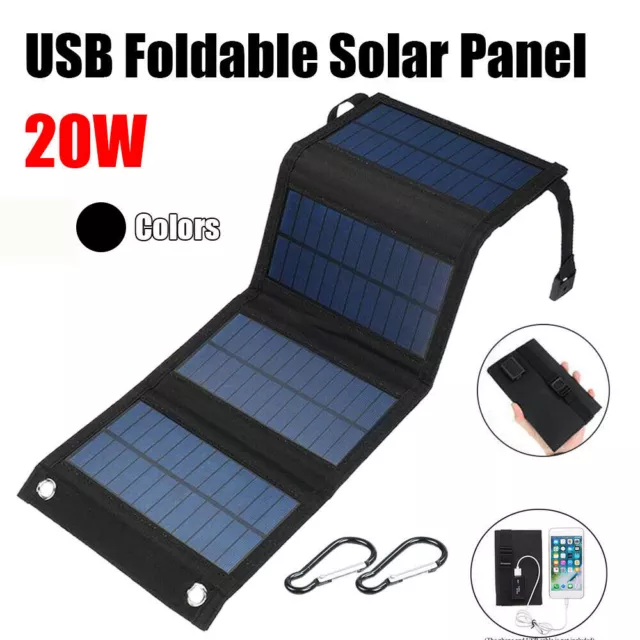 20W Solarpanel Klappbare Power Bank USB Outdoor Camping Wandern Handy Ladegerät