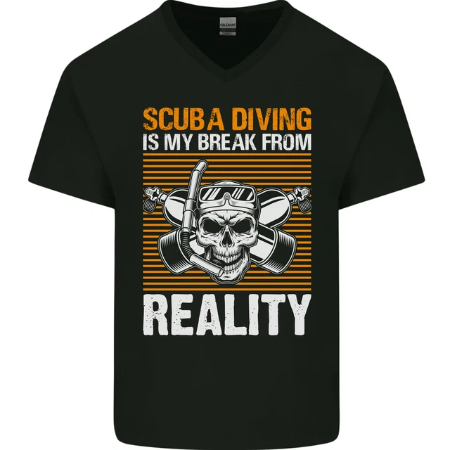 IMMERSIONI IS MY Rottura From Reality Divertente Diver Uomo V-Neck IMMERSIONI IS MY Rottura From Reality Divertente Diver Uomo V-Neck