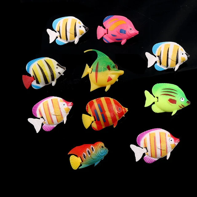 10X ARTIFICIAL PLASTIC Small Fake fish for Aquarium Decoration Tank ...