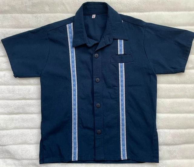 Boys' Lightweight, Guayabera Shirt, Traditional Mexican, 100% Cotton, 7-8 yrs