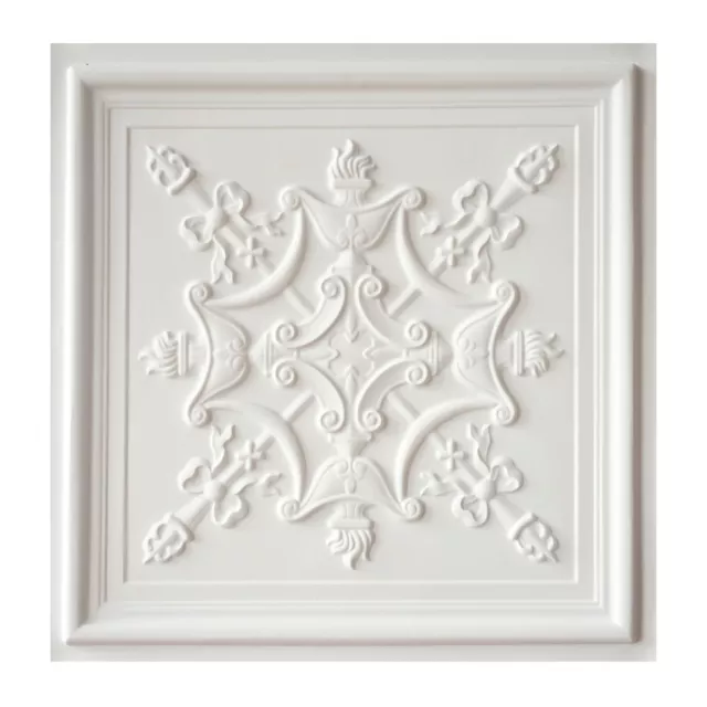 Glue up Painted Ceiling Tiles Easy to Install PVC Panel PL07 White matte 10Pcs