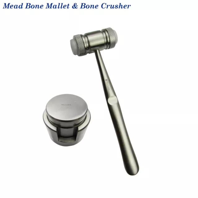 OS Dentaire Greffage Grand Concasseur Cracker + Maillet Mead Marteau Implants Ce