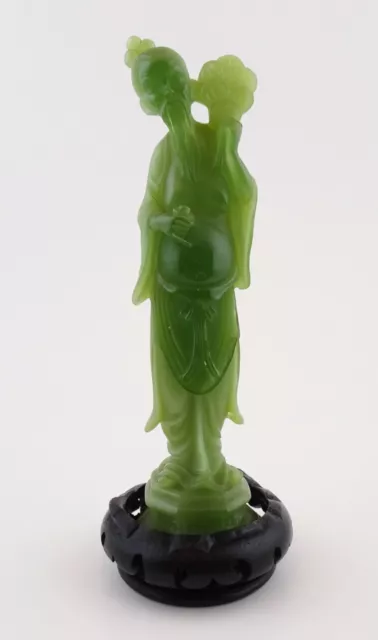 Vintage WONY ITALY Faux Jade Elder Man Figurine Asian 8"