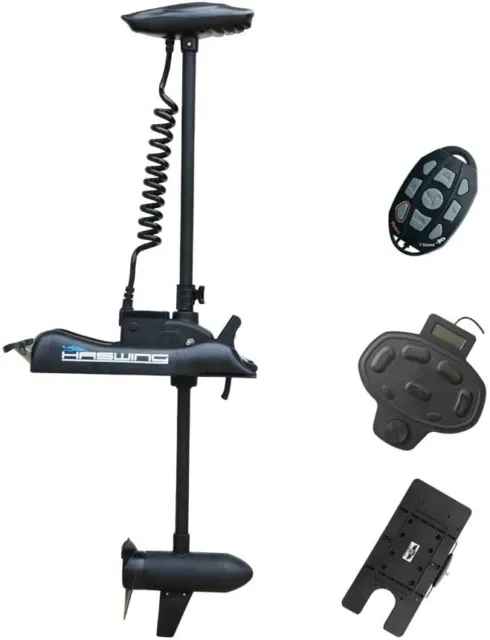 Black Haswing 12V 55LBS 48"Trolling Motor&Foot Control&Quick Release Bracket