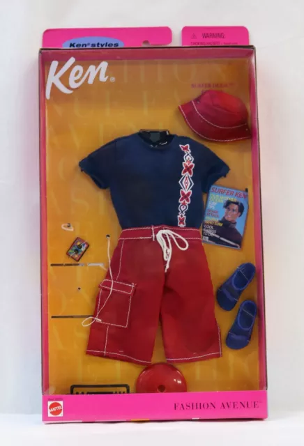 VTG Mattel Barbie KEN Fashion Avenue Surfer Dude Clothes Outfit SURF 25752 NIP