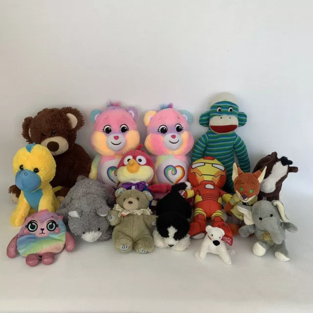 Plush Lot of 15 Random Care Bear Disney Ganz Gund Mush Meez etc. Stuffed Animals