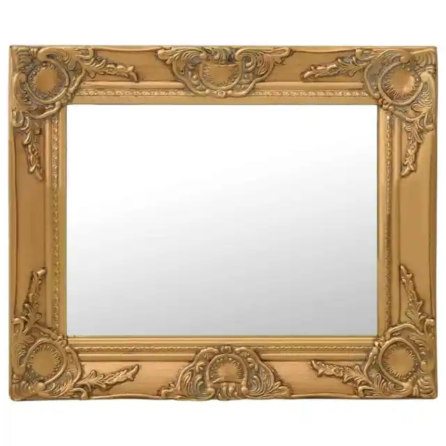 vidaXL Wall Mirror Baroque Style 50x40 cm Gold Bathroom Bedroom Unit