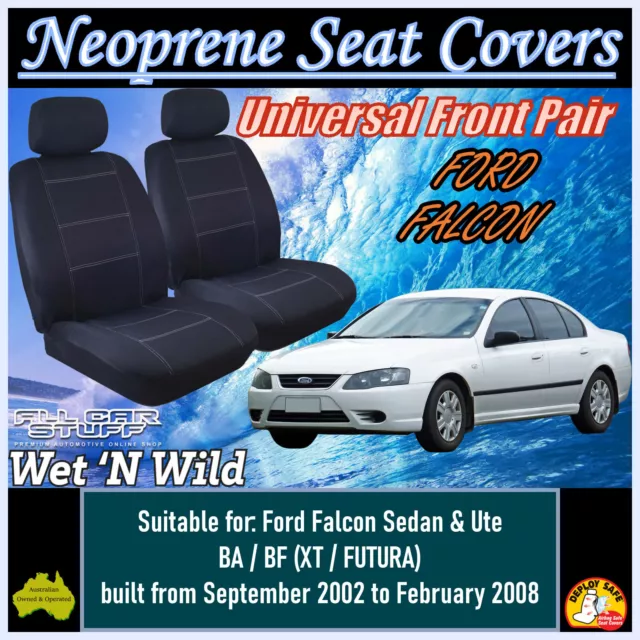 Neoprene Front Seat Covers to suit Ford Falcon BA/BF XT: from 09/2002 to 02/2008