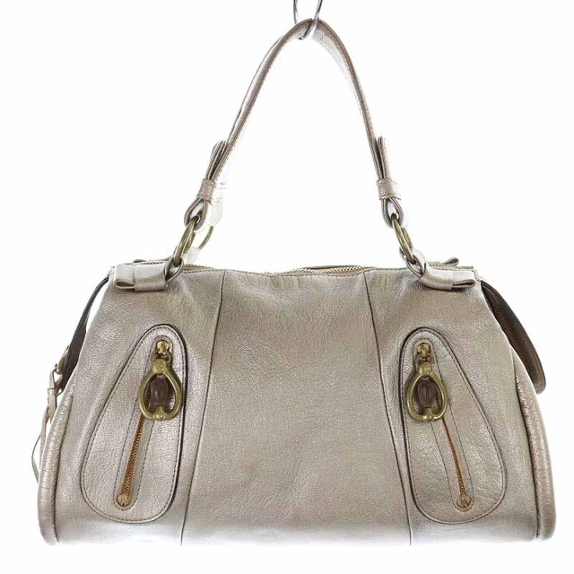 Tofu Roadstone Loadstone Handbag Leather Greige /Yi35 Women