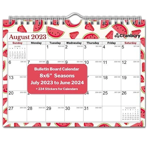 MINI WALL CALENDAR 20232024 8X6 Seasons Use July 2023 to December 2024