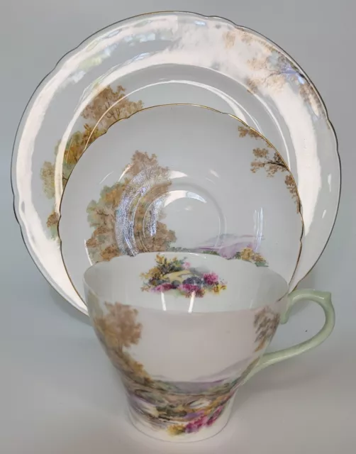 Shelley Heather Trio Cup Saucer Salad/Dessert Plate #13419 - 1940s