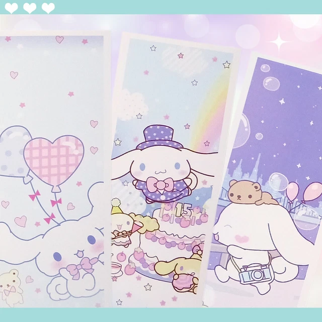 SET OF 3 Sanrio Cinnamoroll Bookmarks Cute Kawaii Card in Book Diary ...
