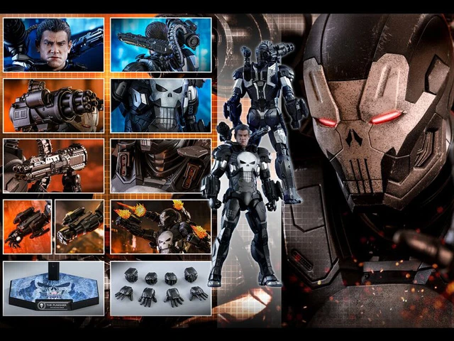 Hot Toys 1/6 Marvel Future Fight Punisher War Machine Armor Figure US VGM33D28