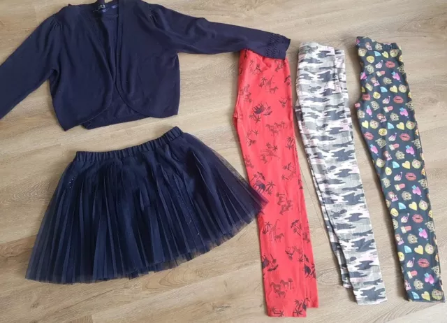 Girls 9-10 years Small Bundle Leggings Skirt Cardigan A