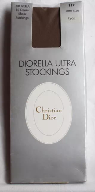 Vintage Christian Dior Diorella Ultra Nylon Stockings Lyon 15 Denier One Size