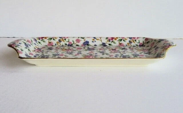 Royal Winton Grimwades Old Cottage Chintz (Pre 1960, Cream) Sandwich Tray 3