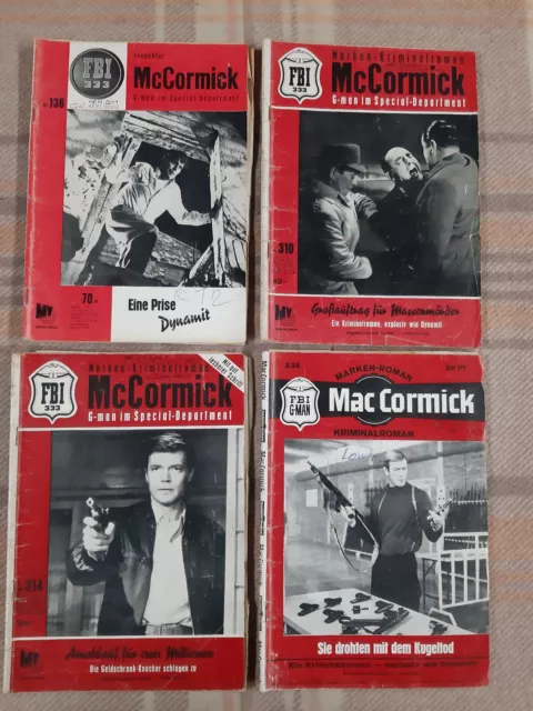 4x FBI 333 G-Man McCormick Mac Romanheft Krimi Nr. 138, 310, 314, 338