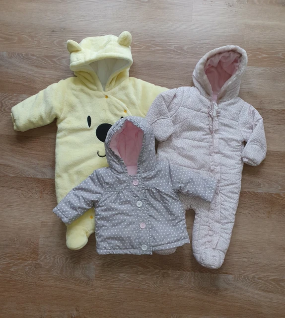Vestiti da neve bambina 3-6 mesi inverno, cappotto, cappuccio, tuta 36