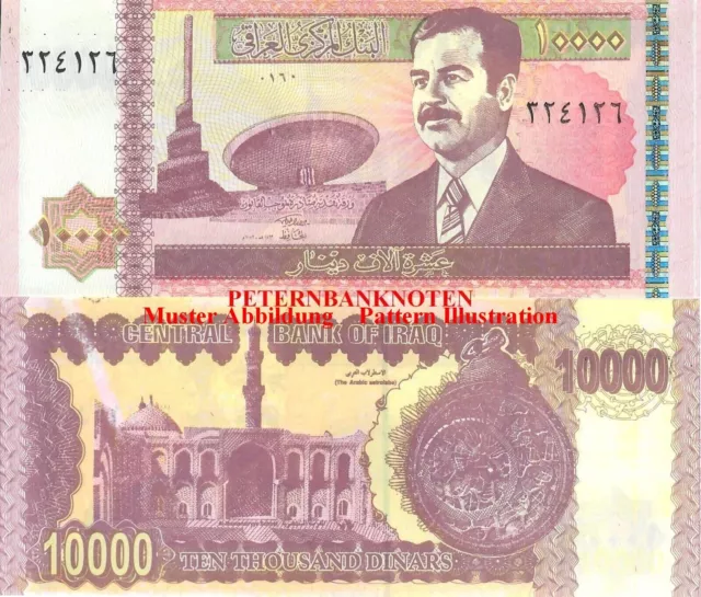 IRAK / IRAQ 10000 Dinars  2002 Unc P 89  6506# Kassenfrisch..