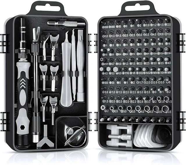 Gocheer 115 en 1 mini set tournevis precision kit tools petit boite tournevis torx informatique demontage pc portable pour macbook,iphone,réparation,lunettes,bricolage,montre,smartphone (D