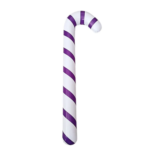 T0# 90cm Inflatable Candy Canes Christmas Balloons Stick Toy Party Supplies (Pur