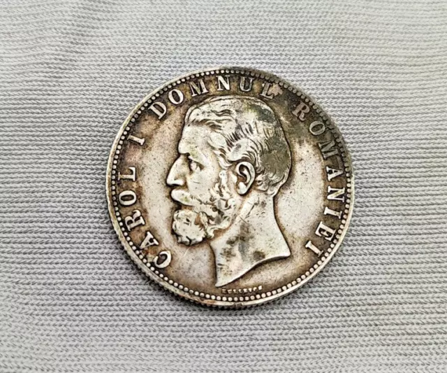Munze 5 lei 1880 Silber Rumanien Romania Kullrich version RAR ( bani ban leu )
