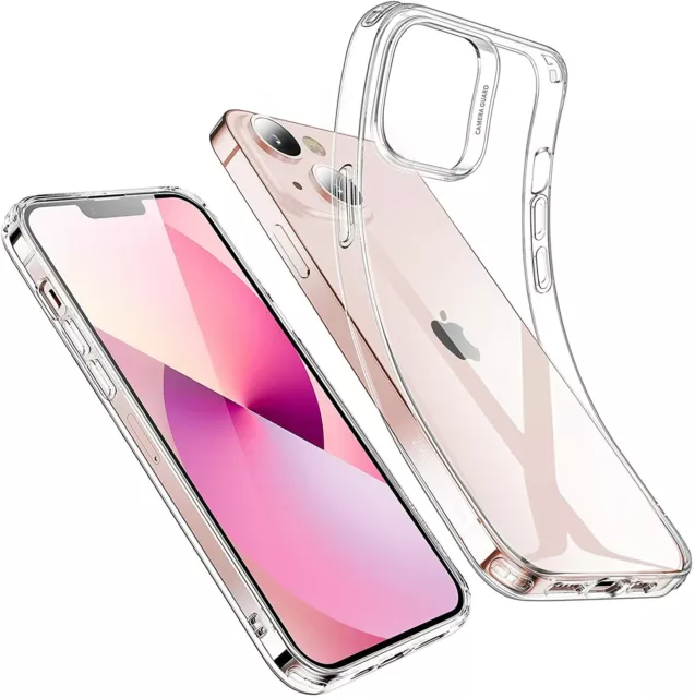 Pour Apple Iphone 13 Coque Arrière Étui Gel Silicone Tpu Transparent