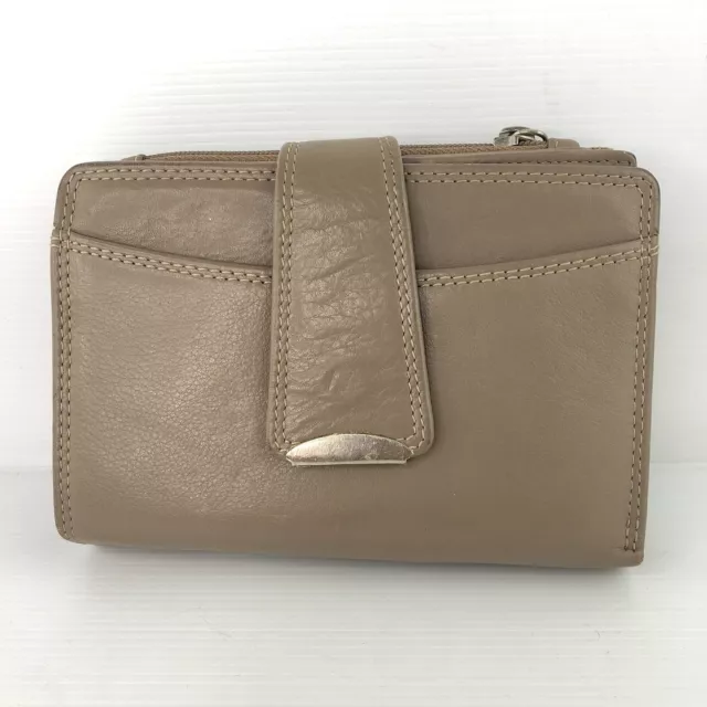 Cenzoni Women’s Taupe Beige Genuine Leather Wallet Purse RFID Protected