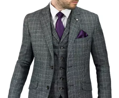 HOUSE OF CAVANI Henry Grey Tweed Check Suit Chest 36R Waist 30R DH005 FF 01 116.99 PicClick UK