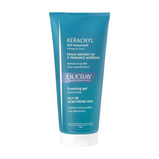 Ducray Keracnyl Gel moussant 40ml - Schäumendes Waschgel Gesicht & Körper - Akne