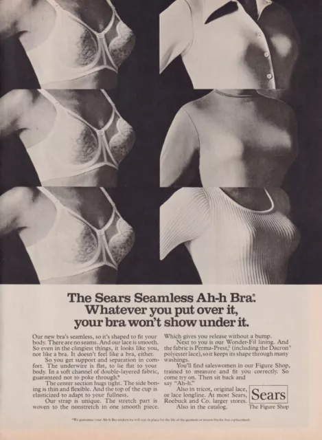 1970s mag print ad SEARS Ah-h Bra The Figure Place brassières underwear  support